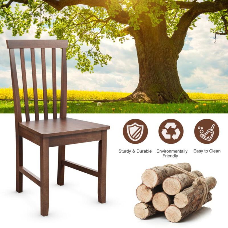 Hivvago Set of 2 Dining Chairs with Solid Wooden Legs