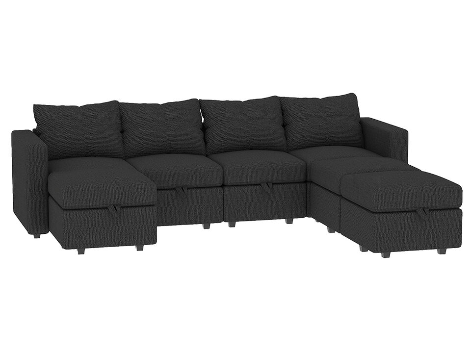 Livelylodge Modern L-Shaped Modular Sectional Sofa, Polyester Upholstery with Sturdy Wooden Frame, Comfortable Couch for Living Room or Office, Space-Saving Design 109''L x 78''W x 34''H