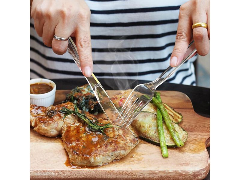Dealusy 360 Count Extra Heavy Duty Clear Plastic Forks Disposable