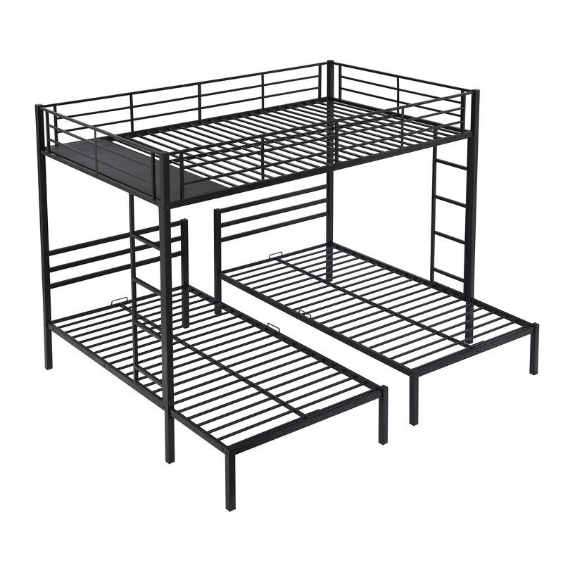 Merax Classic Triple Bunk Bed  with Built-in Shelf