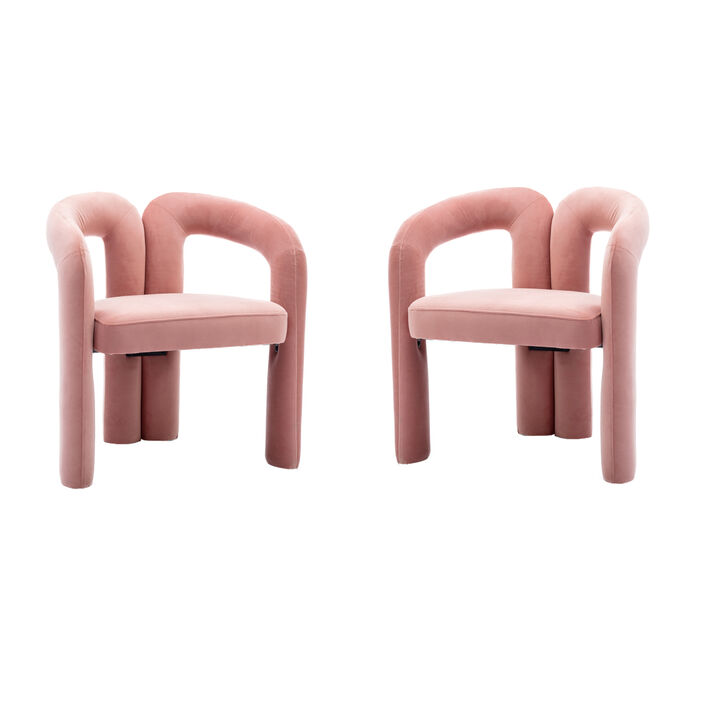 Modern Fabric Upholstered Dining Chairs (Set of 2)