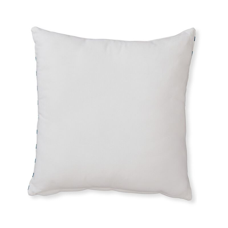 Mony Square Accent Throw Pillow, 20 Inch, Teal Dots over White Cotton - Benzara