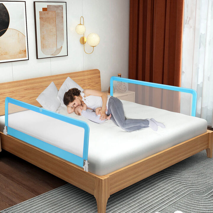 Folding Breathable Baby Bed Rail Guard with Safety Strap for Secure and Comfortable Sleep