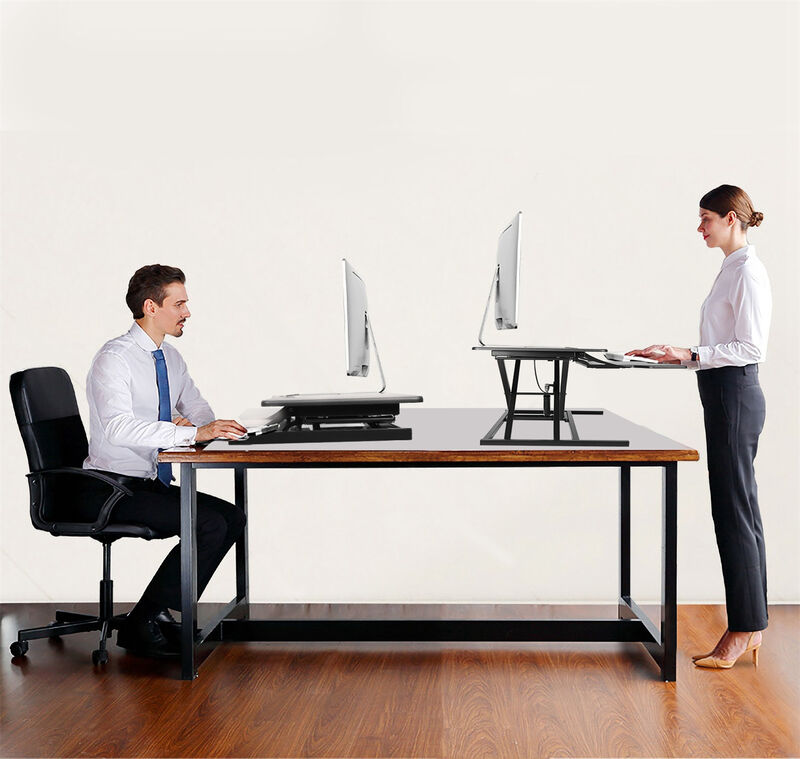 Sit to Stand Height Adjustable Desk Converter, Tabletop Workstation for Laptops & Dual Monitors