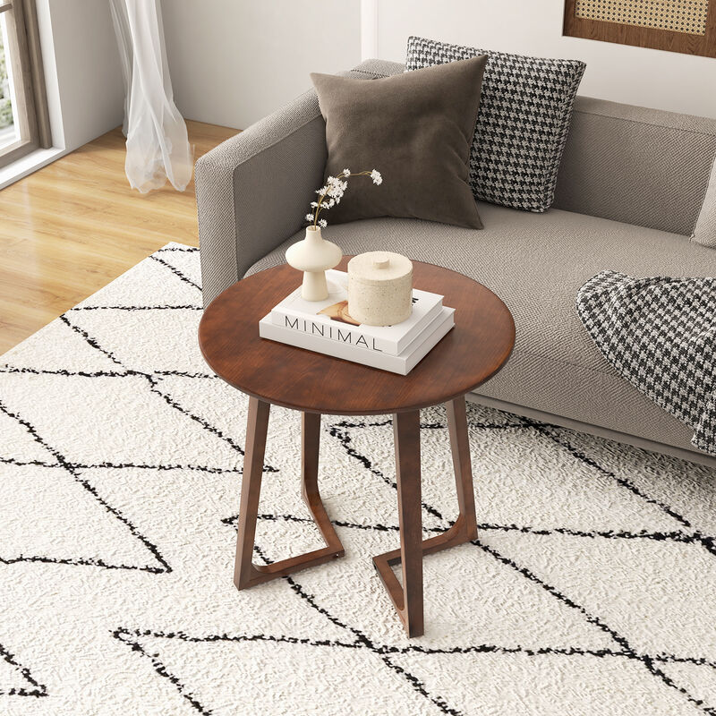 24 Inch Round End Table with Adjustable Foot Pads