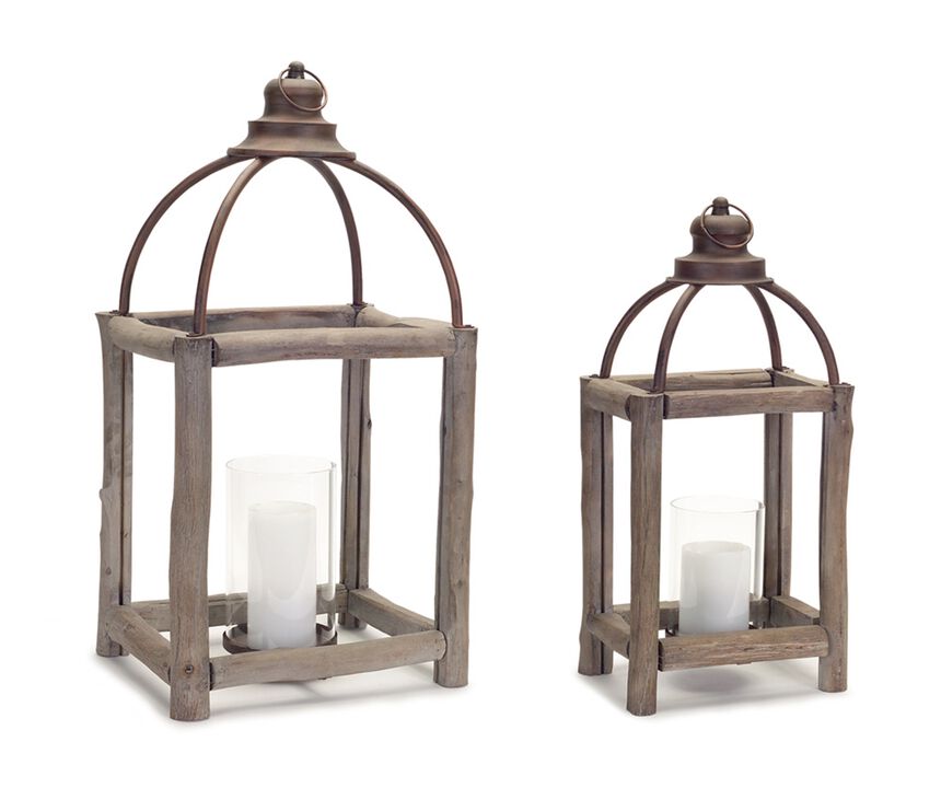 Set of 2 Lanterns for Home Décor, Outdoor Lighting, and Seasonal Decorations