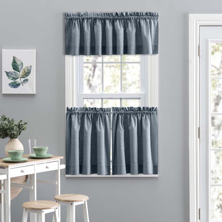 Ellis Curtain Lisa Solid Color Poly Cotton Duck Fabric Tailored Valance 58" x 15"