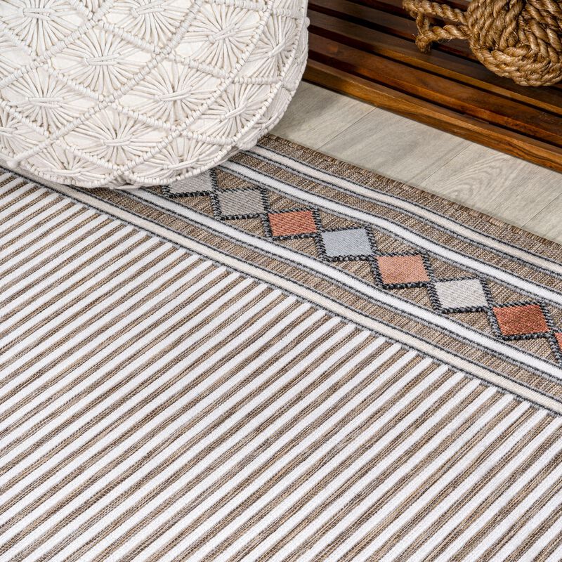 Sebastian High-Low Modern Diamond Border Area Rug