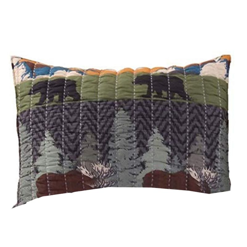 2 Piece Twin Size Quilt Set with Nature Inspired Print, Multicolor - Benzara