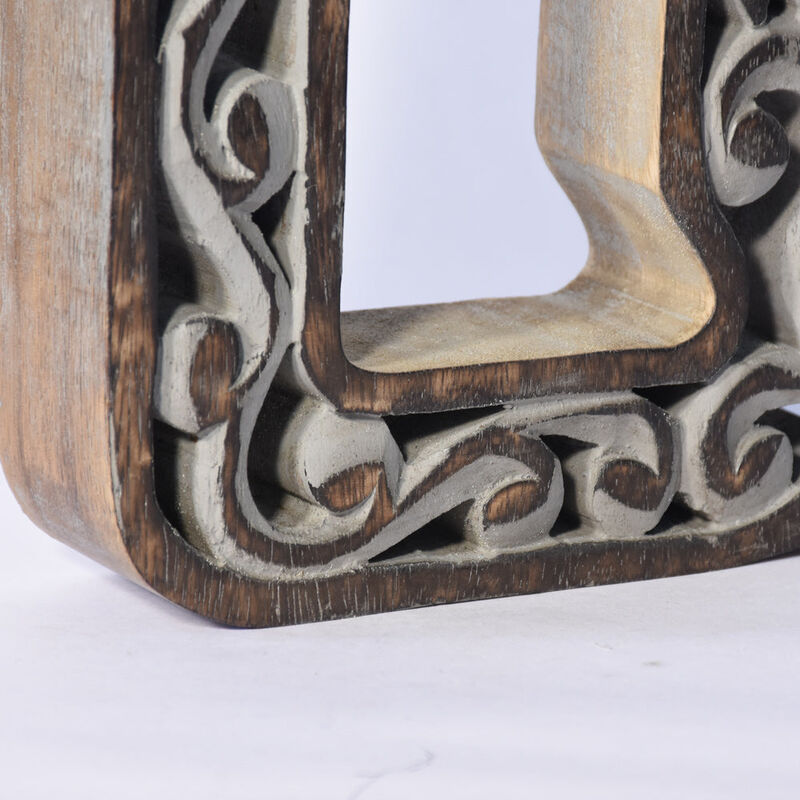 Vintage Gray Handmade Eco-Friendly "Q" Alphabet Letter Block For Wall Mount & Table Top D�cor