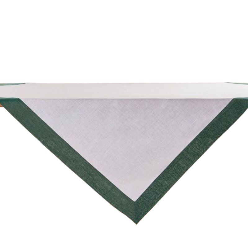 Solino Home 100% Pure Linen Table Throw 52 x 52 Inch | Festive Edge