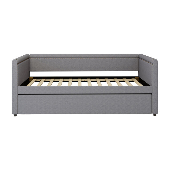 Merax Modern Style Linen Upholstered Daybed with Trundle