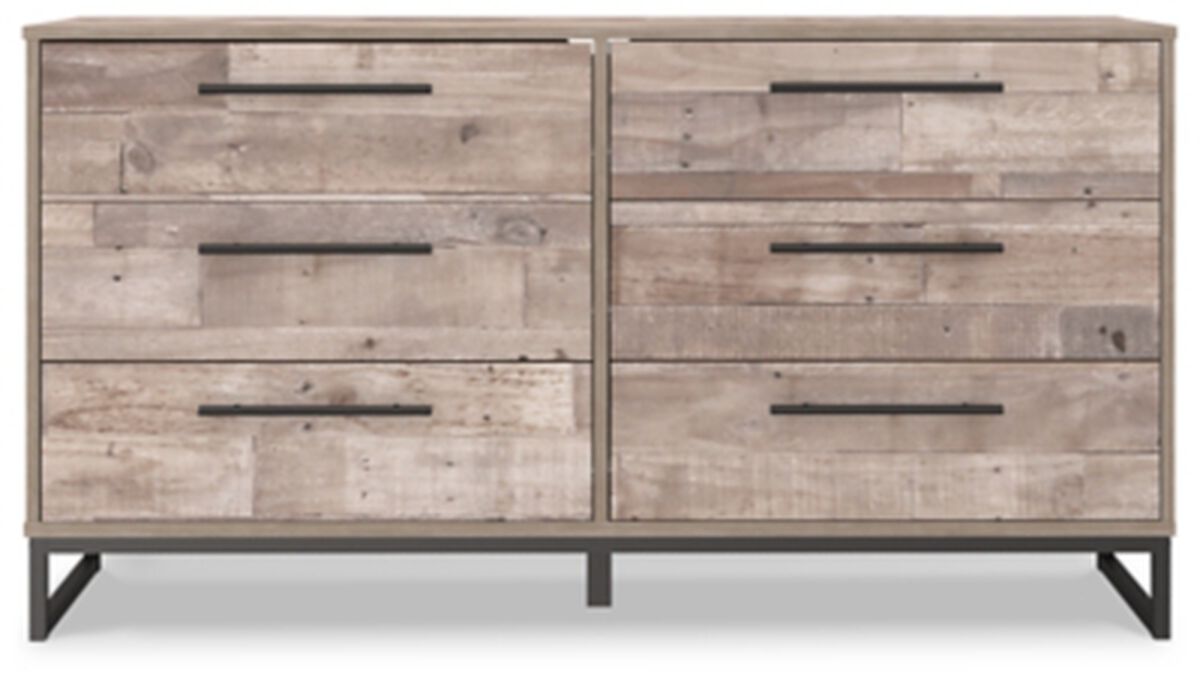 Neilsville 6 Drawer 59" Dresser in Whitewash