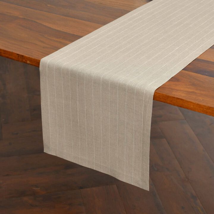 Solino Home 100% Pure Linen Table Runner | Pinstripe