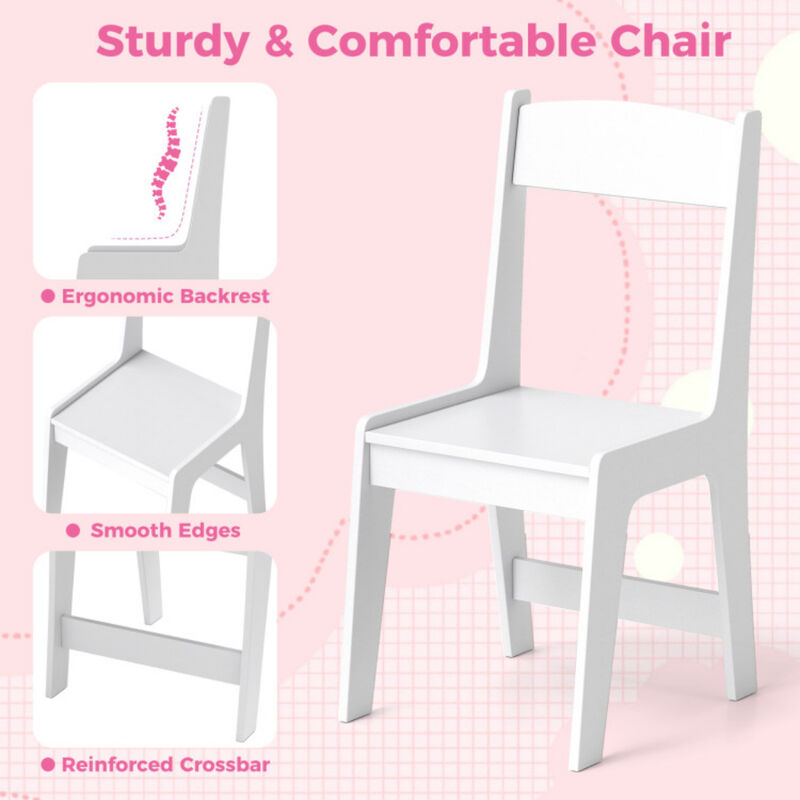 Kids Study Desk and Chair Set with Hutch and Storage Cabinet