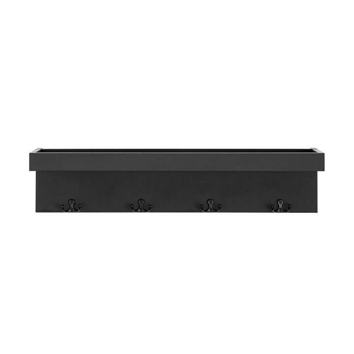 Wall Mounted Coat Rack with Decorative Ledge Shelf