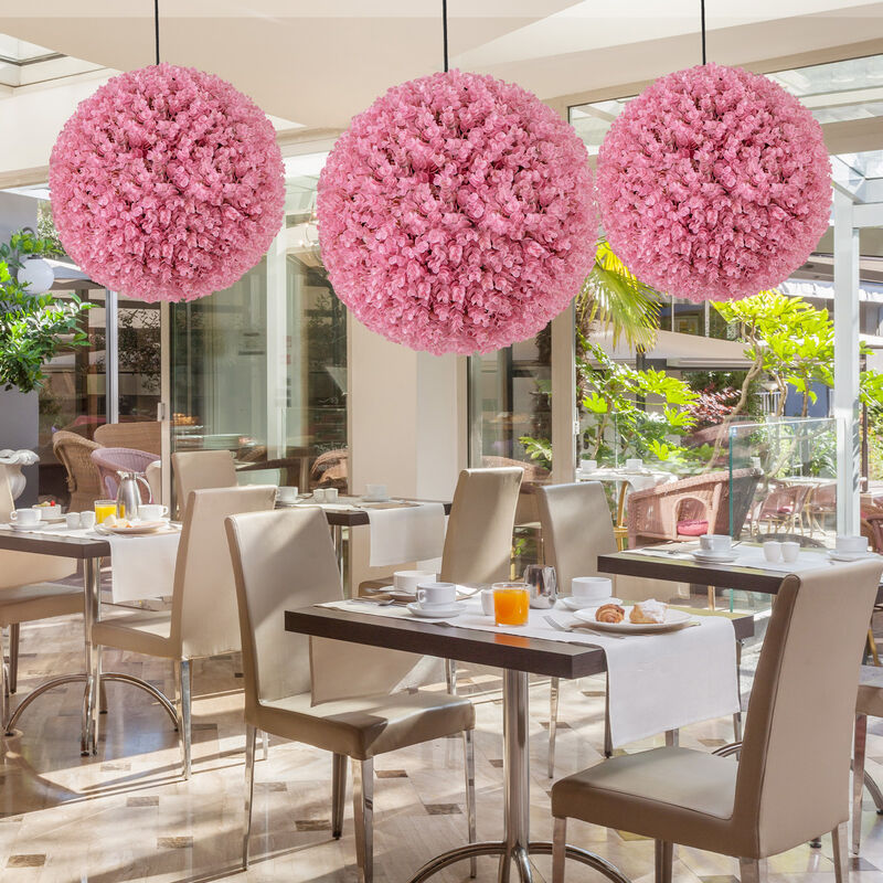 17.5" Faux Purple Eucalyptus Decorative Balls with 7-Layer Leaves for Backyard, Porch, Garden, and Wedding