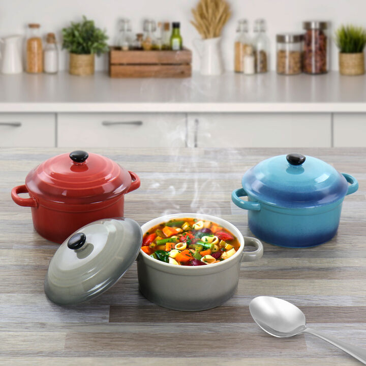 Crock Pot Pembury 3 Piece 9.6 Ounce Stoneware Assorted Casserole Dish Set