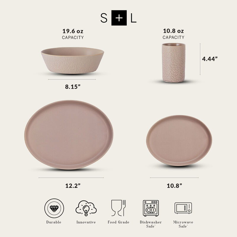 Stone by Mercer Project Katachi Stoneware 32 Piece Dinnerware Set