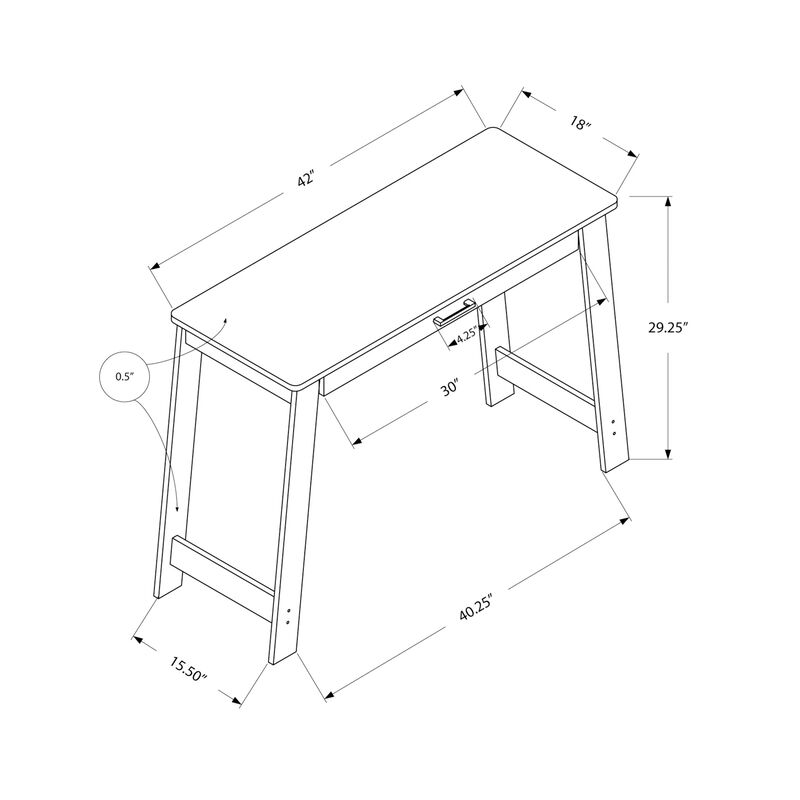 Monarch Specialties I 7191 Computer Desk, Home Office, Laptop, Storage Drawers, Work, Laminate, Brown, Contemporary, Modern