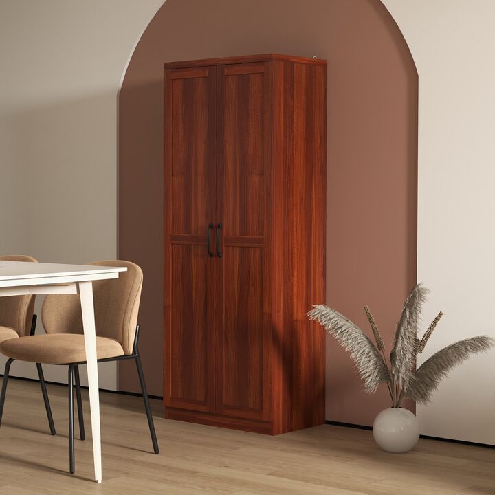 63" Kitchen Pantry Cabinet: 2 Doors, 5-Tier Shelving
