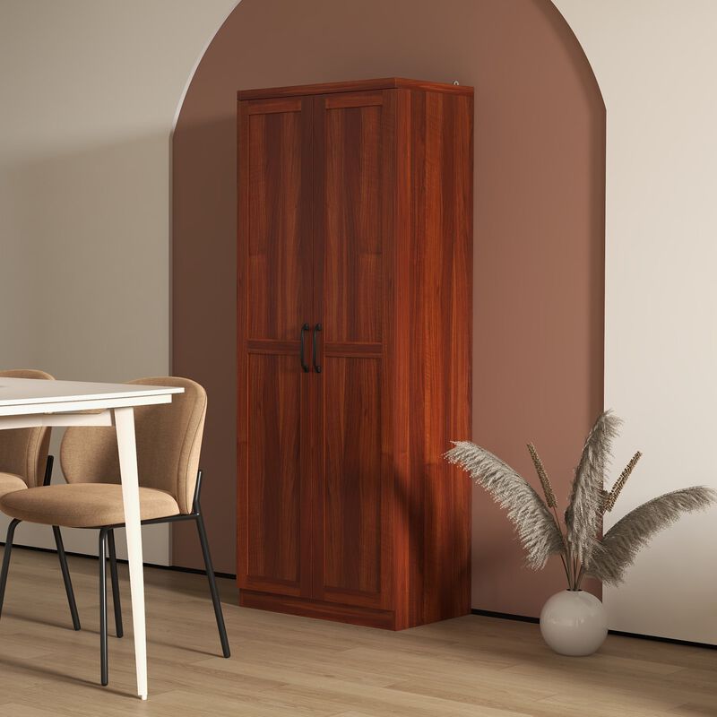 63" Kitchen Pantry Cabinet: 2 Doors, 5-Tier Shelving