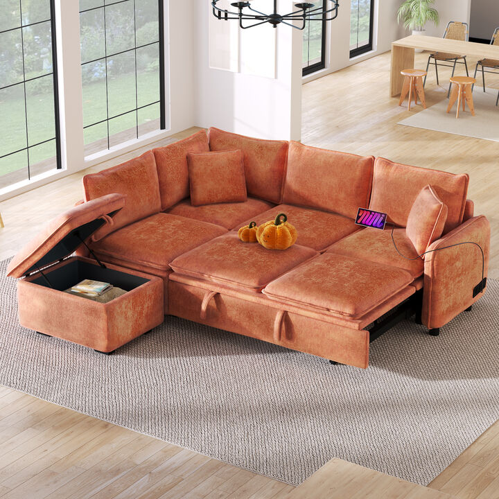 Merax L-shape Convertible Sofa Bed Sectional Sofa
