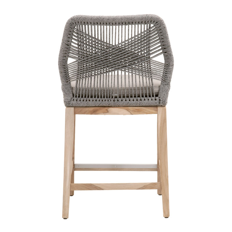 Loom Outdoor Counter Stool in Platinum