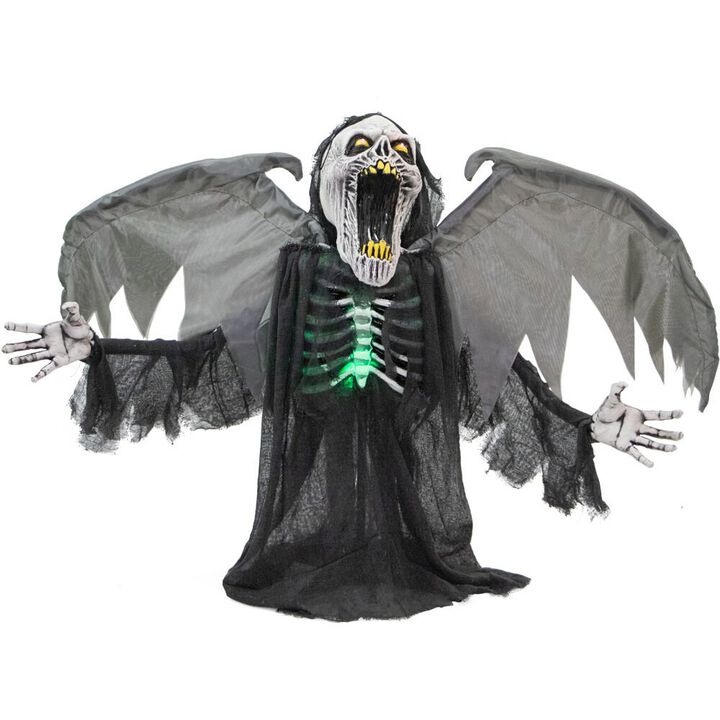 Haunted Hill Farm 29.5'' Standing Animated Winged Reaper