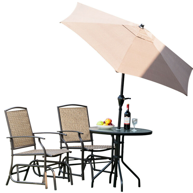 2 Pieces Patio Swing Single Glider Chair Rocking Seating