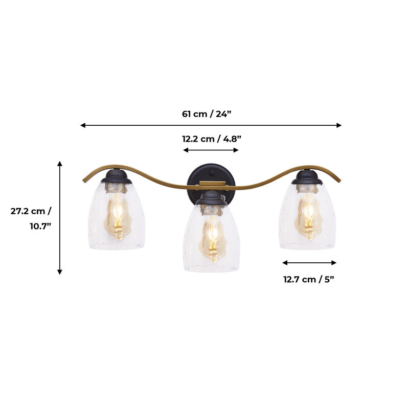Teamson Home - Heidi Dimmable 3-Light Bathroom Vanity Light