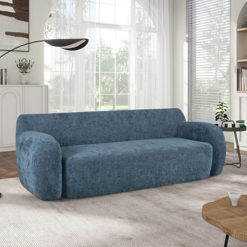 Merax Minimalist Curved Upholstered Sofa