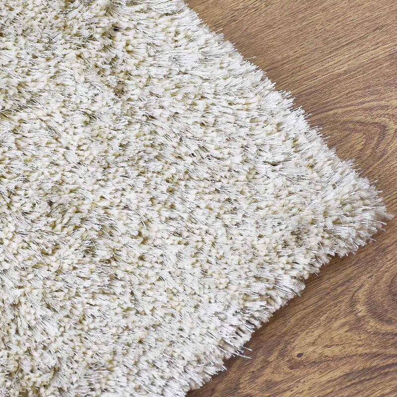 RUGSOTIC CARPETS HAND TUFTED SHAG POLYESTER ECO-FRIENDLY AREA RUGS  - 9'x12', Rectangle, White, Solid Plain Design, High Pile Thick Handmade Anti Skid Area Rugs for Living Room, Bed Room K00101