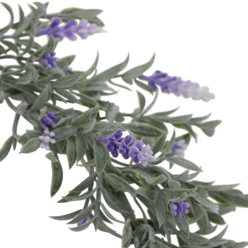 Pre-Lit Battery Operated Purple Ombre Lavender Spring Wreath- 16" - White LED Lights