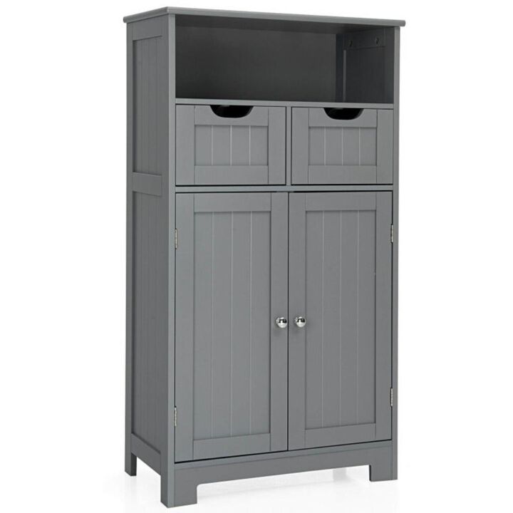 Hivvago Bathroom Wooden Side Cabinet  with 2 Drawers and 2 Doors