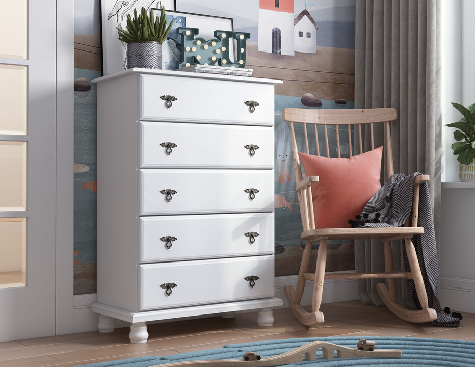 100% Solid Wood Kyle 5-Drawer Chest
