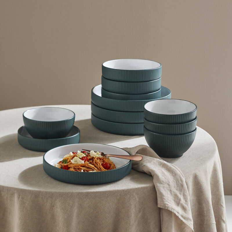 Christian Siriano Larosso Stoneware 12 Piece Dinnerware Set