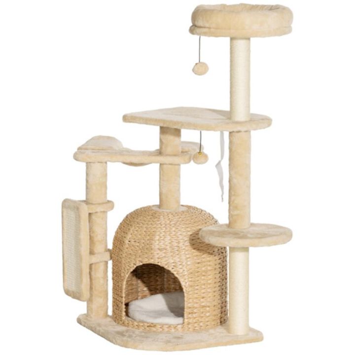 Sturdy Multi-Level Cat Tree with Scratching Posts, Perches, and Hideaway Condos for Cats