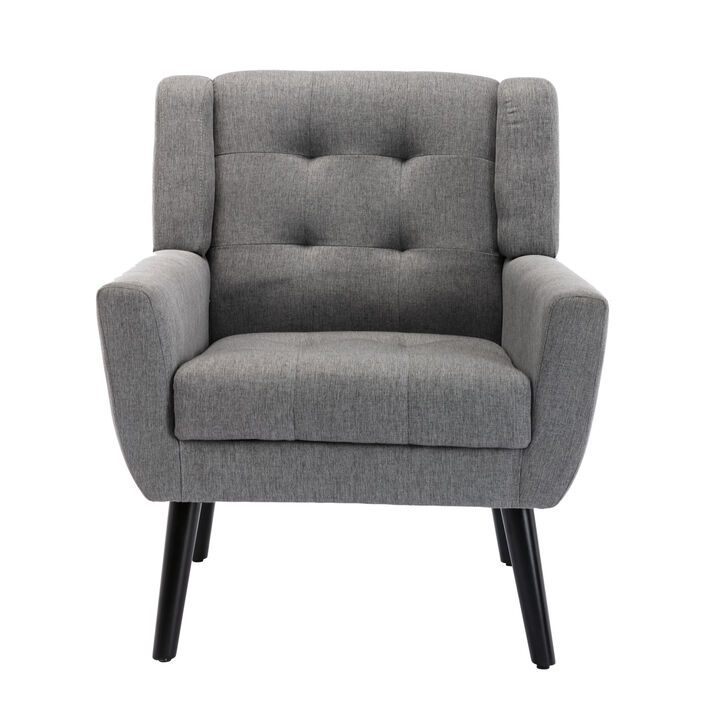 Modern Soft Linen Material Ergonomics Accent Chair Living Room Chair Bedroom Chair Home Chair