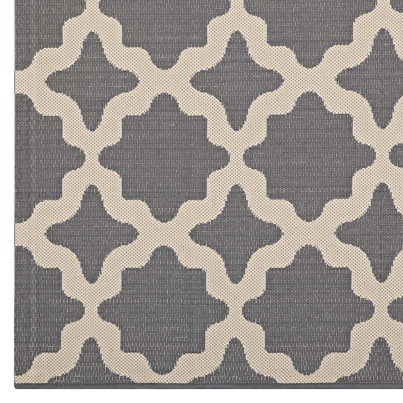 Cerelia Moroccan Trellis 5x8 Indoor and Outdoor Area Rug - Gray and Beige