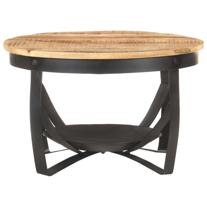 vidaXL Coffee Table 26.8"x16.9" Rough Mango Wood