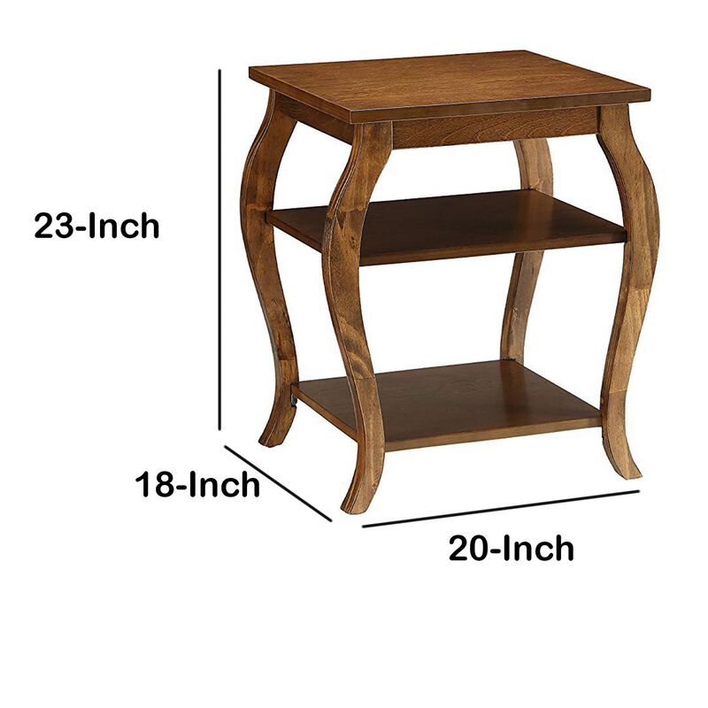 Becci End Table, Walnut-Benzara