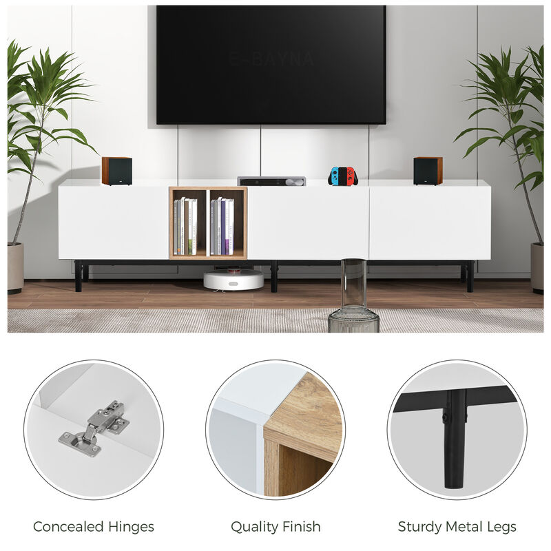 Merax Modern Storage Cabinet TV Stand with 3 Doors