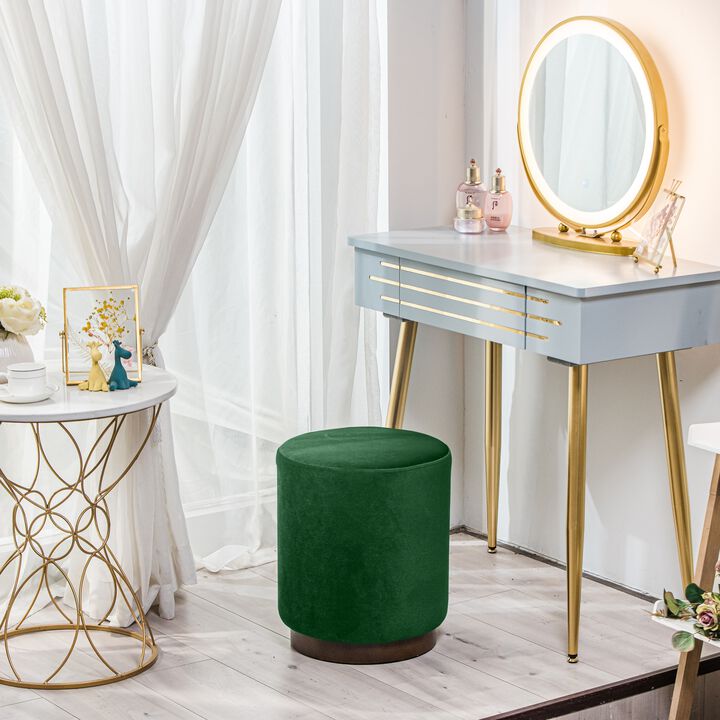Brown Wooden Base Living Room Pouf