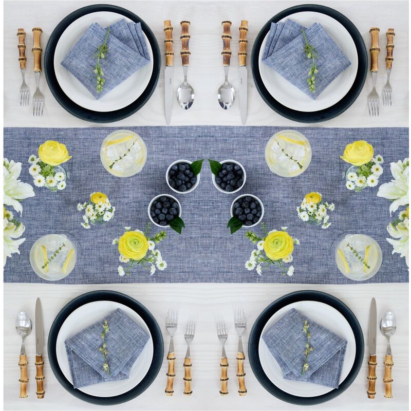 Solino Home 100% Pure Linen Table Runner | Athena for Thanksgiving, Christmas