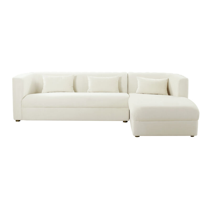Callie Navy Velvet Sectional - RAF