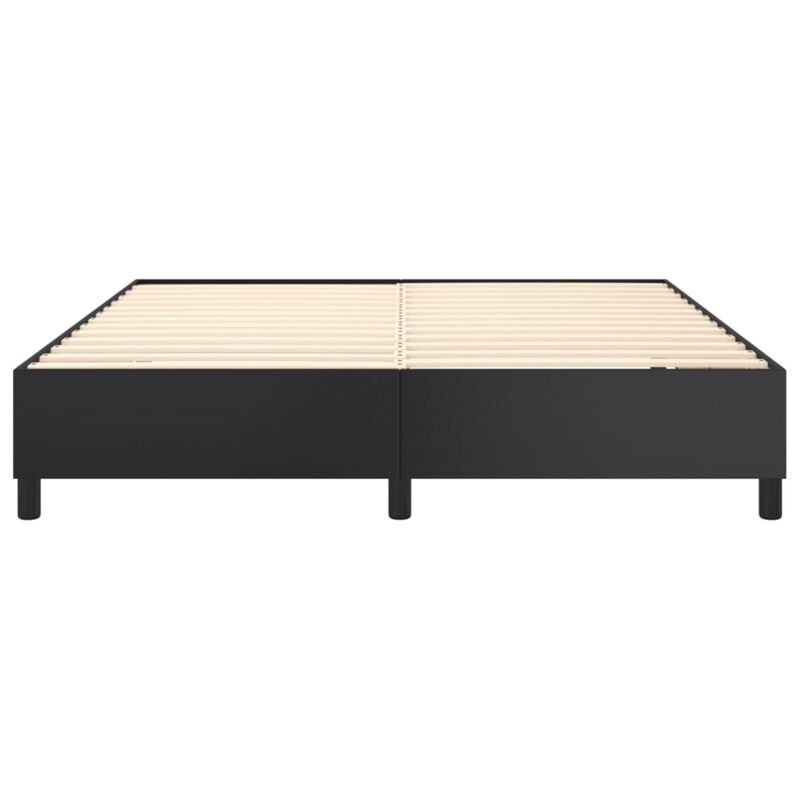 vidaXL Faux Leather King Size Box Spring Bed Frame - Black 76"x79.9" - Modern Bedroom Furniture Piece - Lightweight and Durable