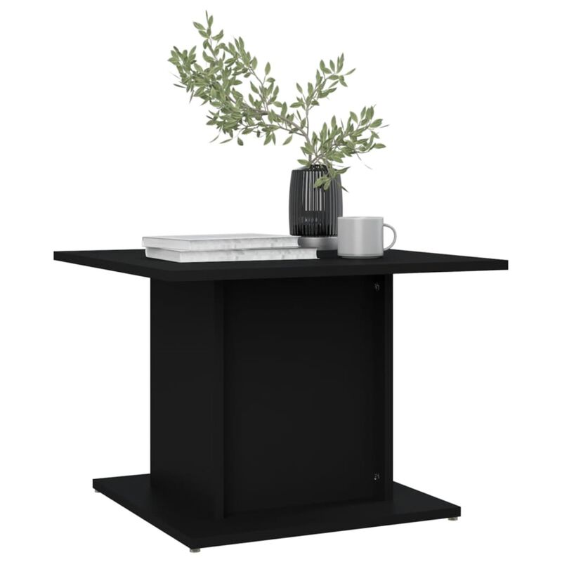 vidaXL Coffee Table Black 21.9"x21.9"x15.7" Chipboard
