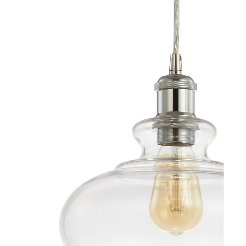 Wyatt Adjustable Drop Pharmacy Metal/Glass LED Pendant