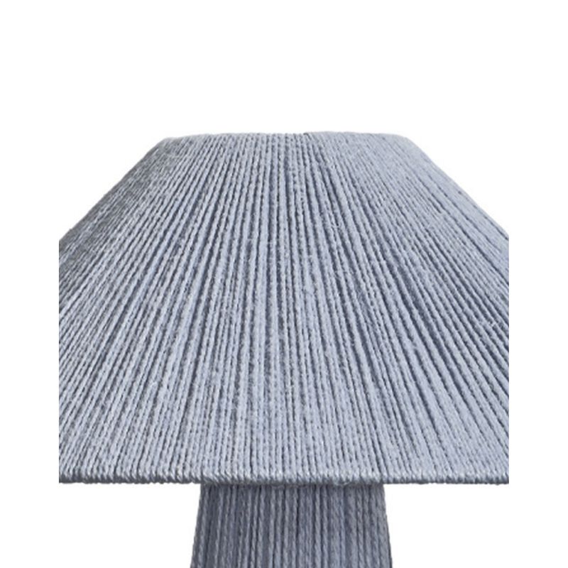 Liya 18 Inch Table Lamp, Cone Shade and Tapered Base, Textured Blue Finish - Benzara